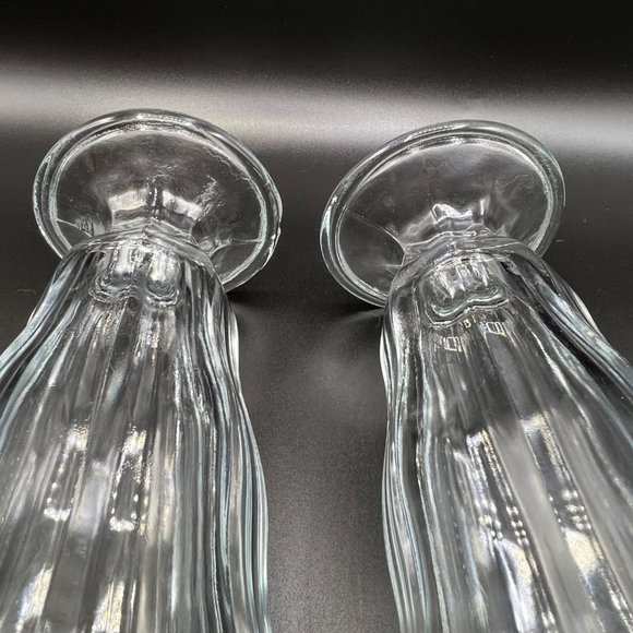 Set of 2 Heavy Glass Tulip Vintage Ice Cream Sundae Parfait Milkshake Glasses - Picture 3 of 8